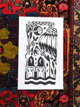 The Misguided Care linocut printed on paper
