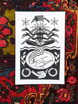 The Seed of Change linocut printed on paper