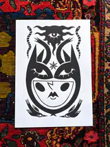The In Embrace of Thoughts linocut printed on paper